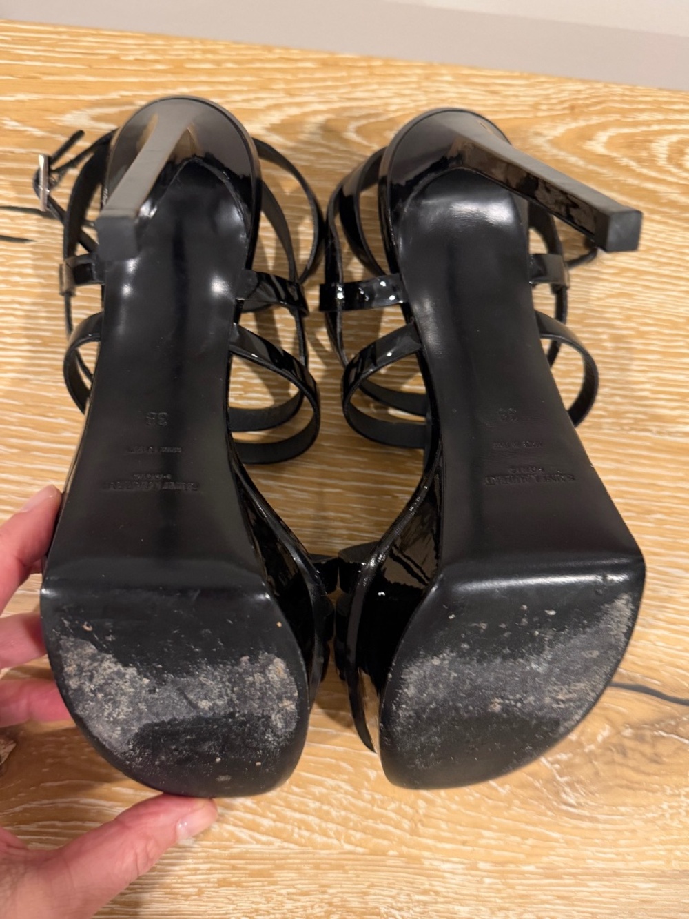 Saint Laurent Platform Black Patent Size 38 - Picture 10 of 13